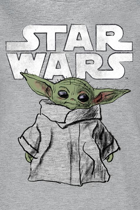 T Shirts Star Wars The Mandalorian T Shirt Child Sketch Baby Yoda The Child Vetements Accessoires