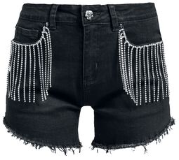 Svarta shorts med strassdetaljer, Rock Rebel by EMP, Shorts