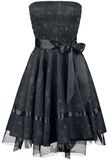 Black Satin Floral Dress, H&R London, Halvlång klänning