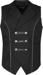 Vest with Faux Leather Straps, Gothicana by EMP, Väst