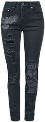 Skarlett - jeans med tryck och revor, Rock Rebel by EMP, Jeans