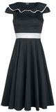 50s Black Flute Collar Dress, H&R London, Halvlång klänning