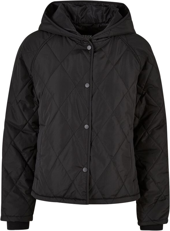 Ladies’ oversized diamond quilted hooded jacket
