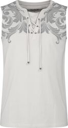 Tank-Top with Ornaments, Black Premium by EMP, Linnen
