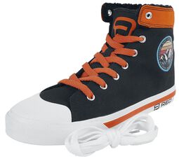 Orange/blå sneakers med patch