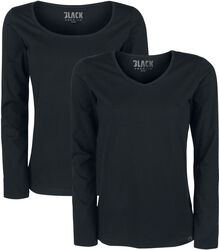 Dubbelpack långärmade tröjor, Black Premium by EMP, Långärmad tröja