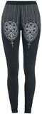 Svarta leggings med detaljerat tryck, Gothicana by EMP, Leggings