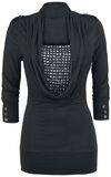Studded Wide Collar, Black Premium by EMP, Långärmad tröja