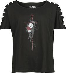T-shirt med cutouts, Black Premium by EMP, T-shirt