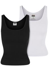 Ladies Organic Basic Rib Vest 2-pack, Urban Classics, Topp
