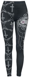 Gothicana X Anne Stokes - Svarta leggings med tryck, Gothicana by EMP, Leggings