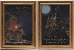 Hogwarts Express & Hogwarts - bildset, Harry Potter, Inramad bild