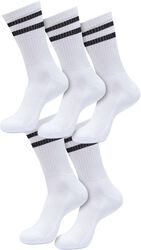 Double Stripe Socks 5-Pack, Urban Classics, Strumpor