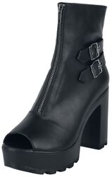 Boots med öppen tå och dragkedja, Black Premium by EMP, Kängor