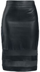Pennkjol med mesh, Black Premium by EMP, Halvlång kjol