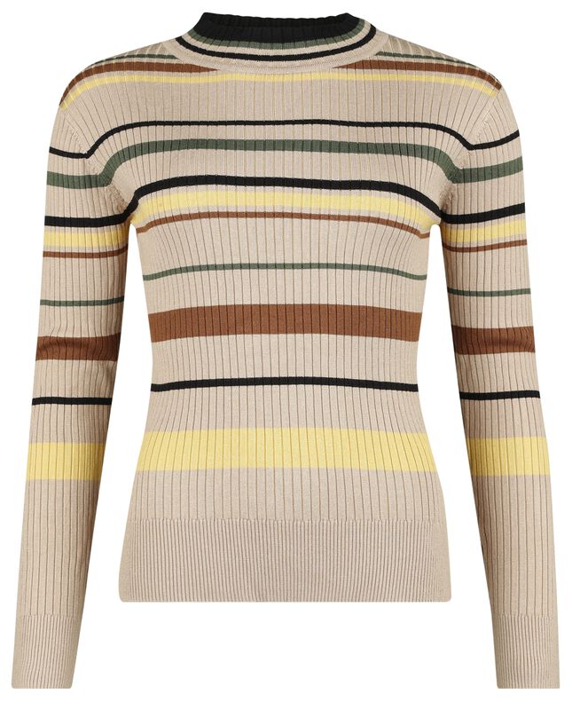 High-neck striped 70s jumper