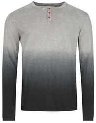 Grå dip dye långärmad tröja, Black Premium by EMP, Långärmad tröja