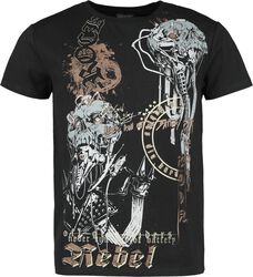 T-shirt med old school ormtryck, Rock Rebel by EMP, T-shirt