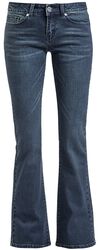 Grace - mörkblå utsvängda jeans, Black Premium by EMP, Jeans