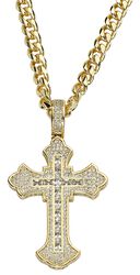 King Ice - Fleur De Lis Cross Necklace, Tupac Shakur, Halsband