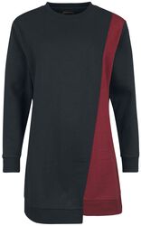 Sweatshirtklänning med asymmetrisk skärning, RED by EMP, Kort klänning