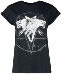 T-shirt med pentagramtryck, Gothicana by EMP, T-shirt