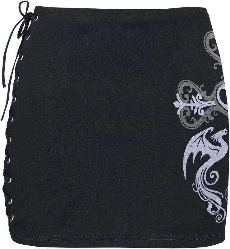 Gothicana X Anne Stokes - kjol med snörning och spets