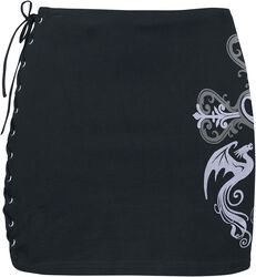 Gothicana X Anne Stokes - kjol med snörning och spets, Gothicana by EMP, Kort kjol