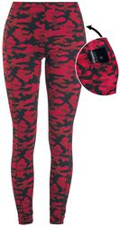 Röda kamo-leggings med sidofickor, Rock Rebel by EMP, Leggings