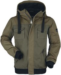 Olive Winter Jacket with Pockets, Black Premium by EMP, Vinterjacka