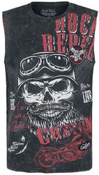 Washed Tank with Print, Rock Rebel by EMP, Linnen