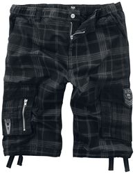 Svarta rutmönstrade shorts, Black Premium by EMP, Shorts