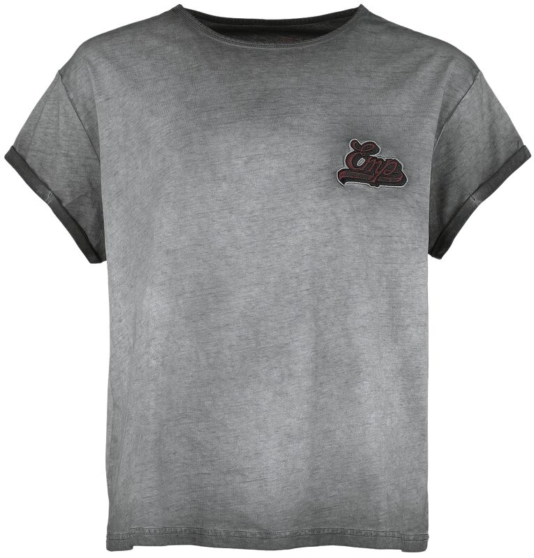 T-shirt med EMP-brodyr och tvätteffekt
