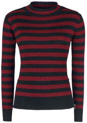 Menace Red and Black Stripe Sweater, Jawbreaker, Stickad jumper