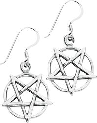 Pentagram - silver, Toltecs Amulet, Örhänge