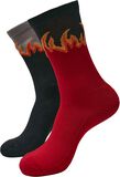 Long Flame Socks 2-Pack, Urban Classics, Strumpor