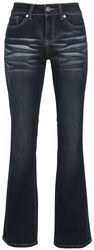 Grace - Mörkblå tvättade jeans med bootcut, Black Premium by EMP, Jeans