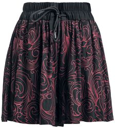 Mjuka tygshorts med röda dekorationer, Black Premium by EMP, Shorts