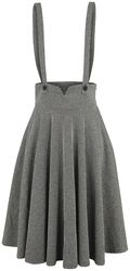 Toyin Overall Herringbone Flared Skirt, Voodoo Vixen, Halvlång kjol