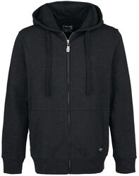 Melange Hoodie Jacket, Black Premium by EMP, Luvjacka