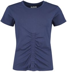 Blå T-shirt med rynkad framsida, Black Premium by EMP, T-shirt
