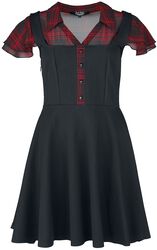 Klänning i lagerdesign med rutig blus, Rock Rebel by EMP, Kort klänning
