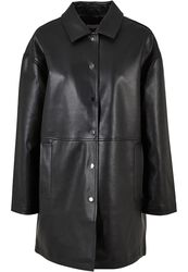 Ladies’ faux-leather coat, Urban Classics, Konstläderrock