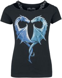 Gothicana X Anne Stokes - svart T-shirt med stort draktryck på framsidan, Gothicana by EMP, T-shirt